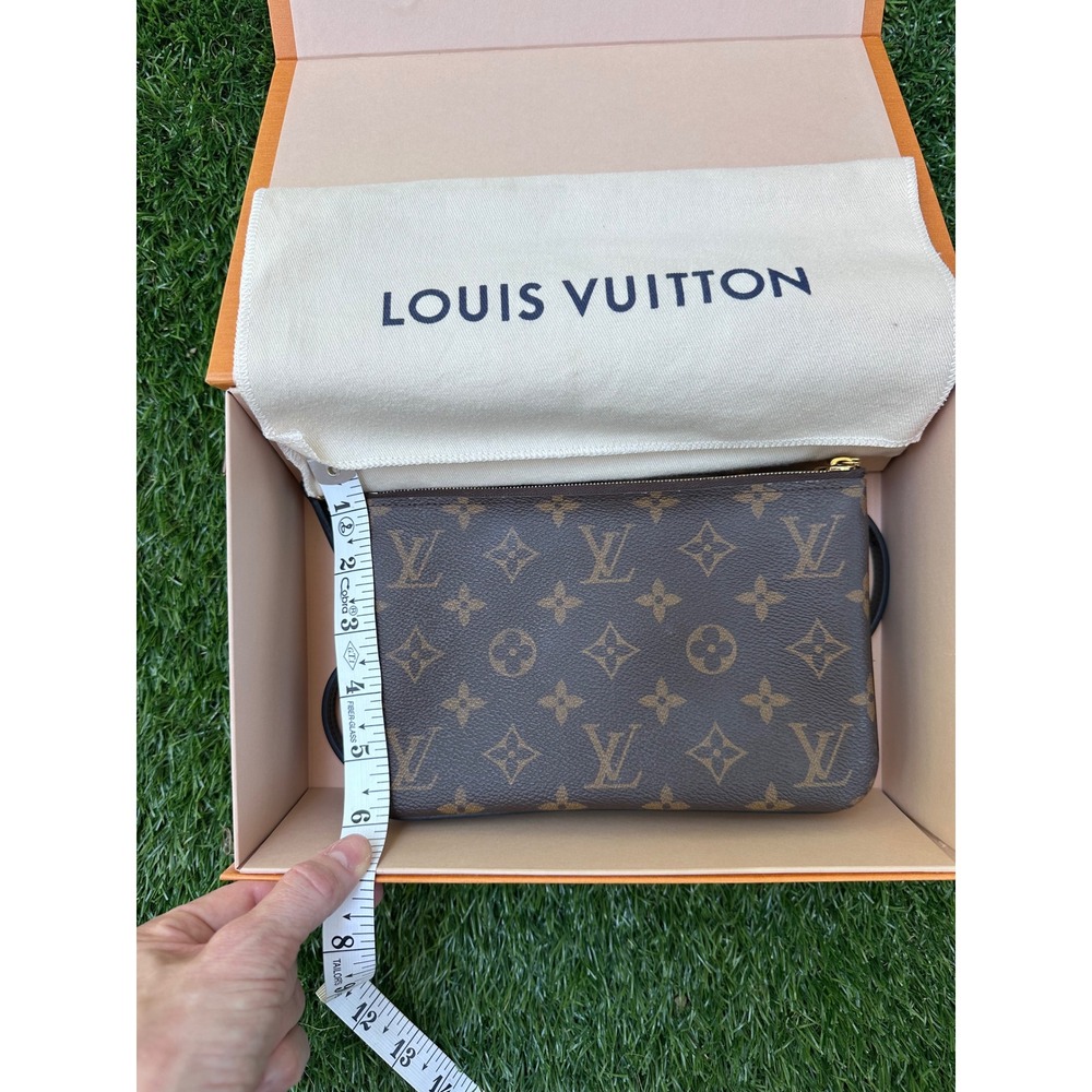 Louis Vuitton Double Zip Pochette Monogram Giant Reverse Canvas Crossbody Bag - Picture 7 of 11